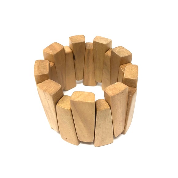 Wood wide stretch bracelet - Picture 3 of 7